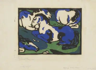 Horses Resting av Franz Marc