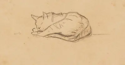 Kleine Katzenstudie av Franz Marc