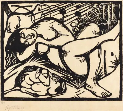 Sleeping Shepherdess (Schlafende Hirtin), 1912 – nr 1 av Franz Marc