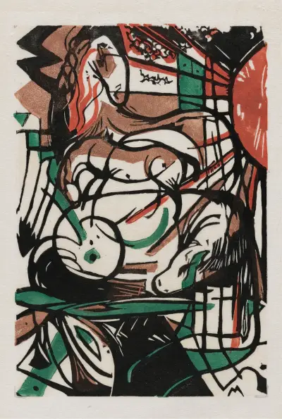 The Birth of Horses av Franz Marc
