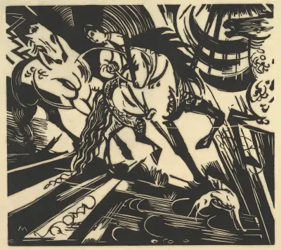 The Riding School av Franz Marc