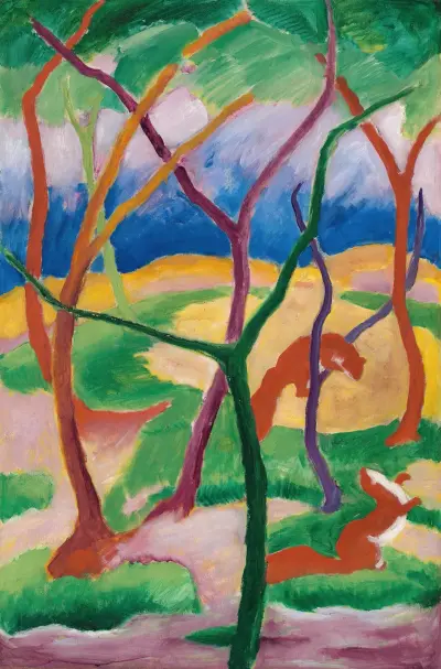 Łasice w zabawie, Franz Marc