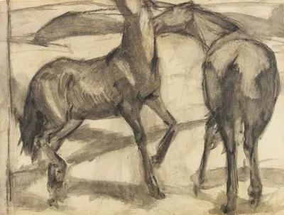 Zwei Pferde av Franz Marc