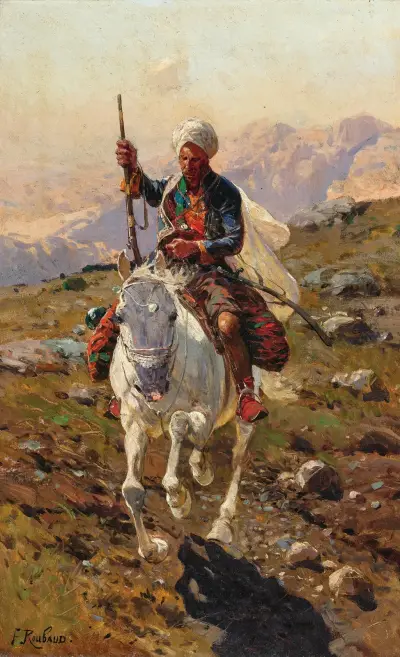 A Caucasian Rider av Franz Roubaud