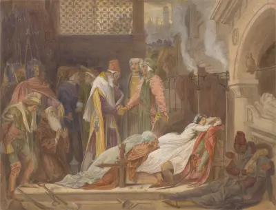 The Reconciliation of the Montagues and the Capulets av Frederic Leighton