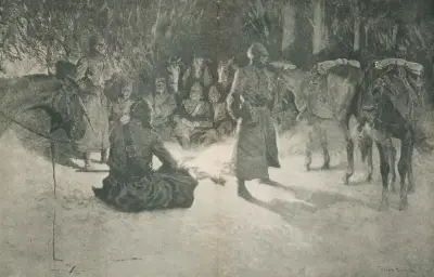 A halt in the wilderness av Frederic Remington