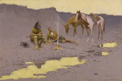 A New Year On The Cimarron av Frederic Remington