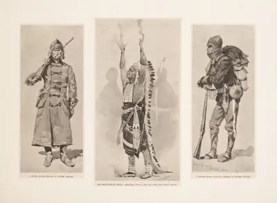 A United States trooper, The medicine-man’s signal, A United States infantry soldier av Frederic Remington