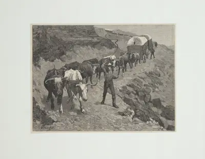 En oxskjuts i bergen av Frederic Remington