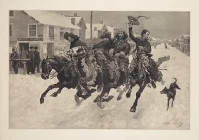 Cowboys som kommer till stan för jul av Frederic Remington