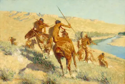 Episode of the Buffalo Gun av Frederic Remington