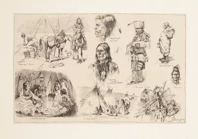 I svartfotsindianernas hyddor av Frederic Remington