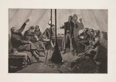 God jul i en Sibley-tipi av Frederic Remington