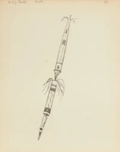 Pipa, illustration ur Hiawathas sång av Frederic Remington