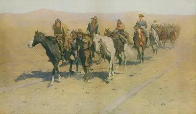 Pony tracks in the buffalo trails av Frederic Remington