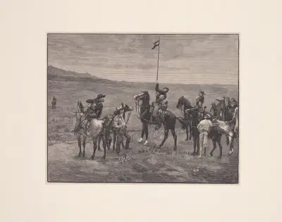 Signaling the main command av Frederic Remington