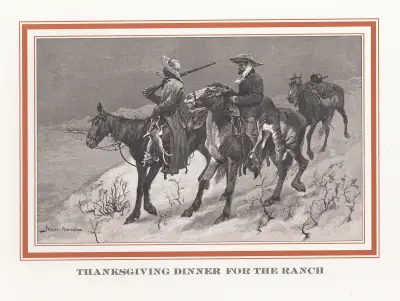Thanksgiving dinner for the ranch av Frederic Remington