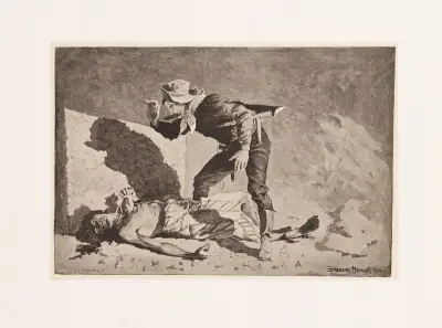 The dying Cacique av Frederic Remington
