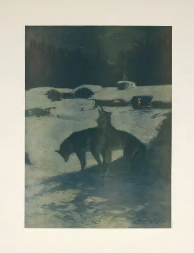 Virkeslägret om natten av Frederic Remington