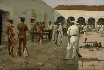 The Mier Expedition- The Drawing Of The Black Bean av Frederic Remington