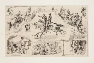 Training United States troops in Indian warfare av Frederic Remington