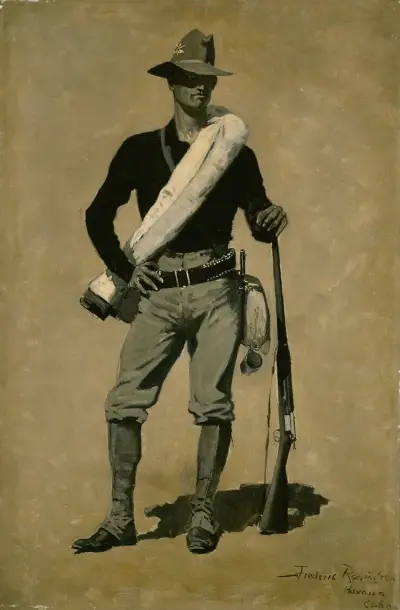 Amerikansk soldat, spansk-amerikanska kriget av Frederic Remington