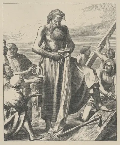 Noah Building the Ark av George Frederic Watts