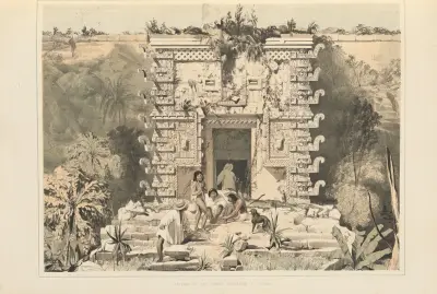 Gateway of the Great Teocallis at Uxmal av Frederick Catherwood