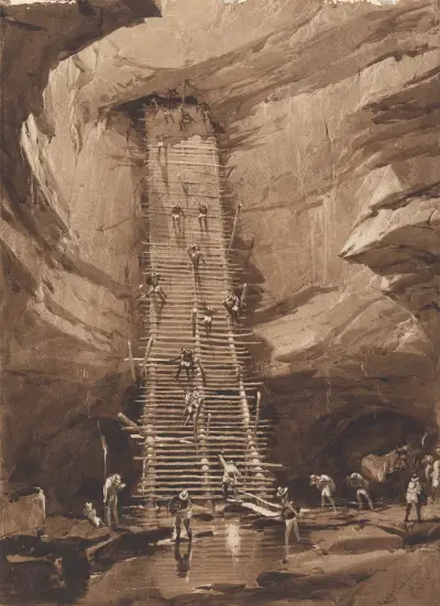 Well at Bolonchen, Yucatan av Frederick Catherwood
