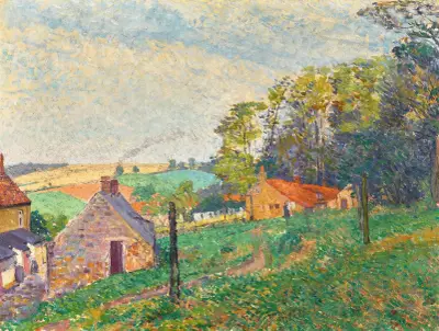 Landscape With Cottages av Spencer Frederick Gore