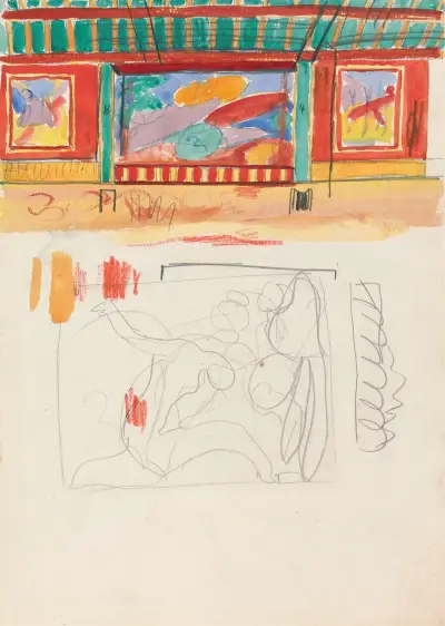 Skiss av en klocka av Spencer Frederick Gore