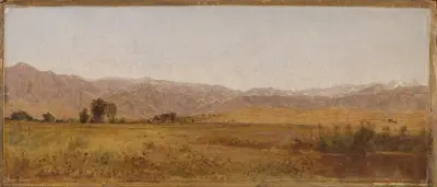 Snowy Range and Foothills from the Valley of Valmo av John Frederick Kensett