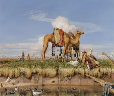 On the Banks of the Nile, Upper Egypt av John Frederick Lewis
