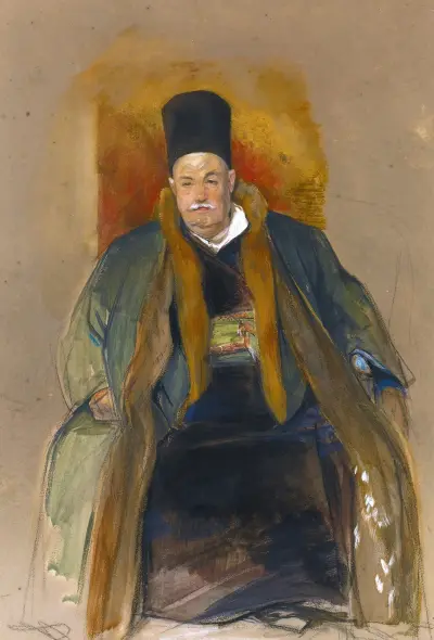 Portrait Of A Prosperous Merchant Of Terapia av John Frederick Lewis