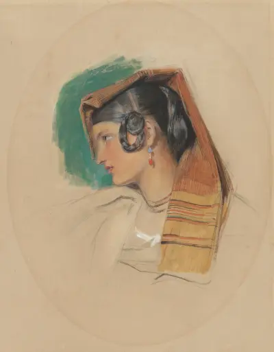 Porträttstudie av en italiensk bondedotter av John Frederick Lewis