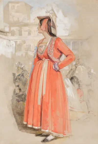 Study Of A Young Neapolitan Woman In Rome av John Frederick Lewis
