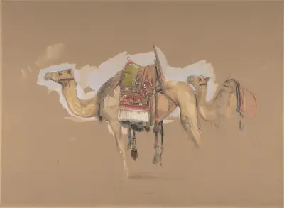 Två kameler av John Frederick Lewis