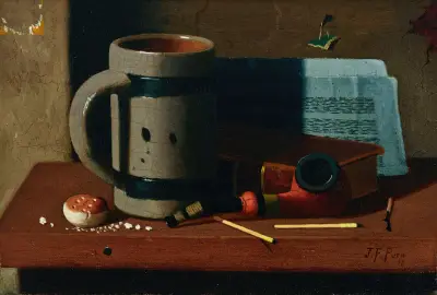 Tankard, Pipe, Matches and Biscuit av John Frederick Peto