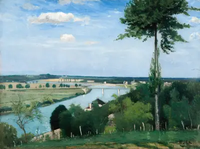 Franskt flodlandskap, Bois-le-Roi av Carl Fredrik Hill
