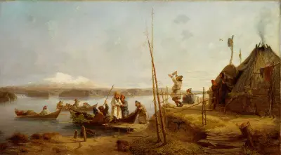 Bridal Homecoming at Lake Hornavan av Johan Fredrik Höckert