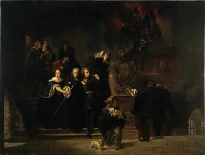 The Fire at the Royal Palace, Stockholm, May 7th, 1697 av Johan Fredrik Höckert