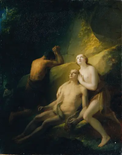 Adam and Eve mourn the dead Abel av Heinrich Friedrich Füger
