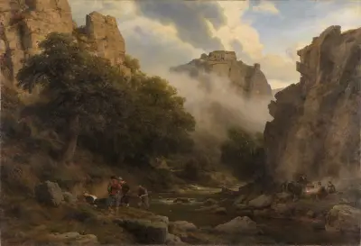 Das Bodetal im Harz av Karl Friedrich Lessing