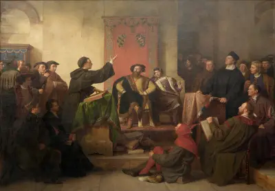 Disputation zwischen Luther und Eck av Karl Friedrich Lessing
