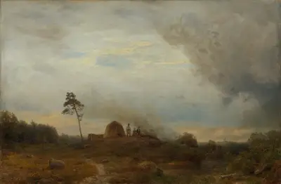 Polnisches Biwak in der Heide av Karl Friedrich Lessing