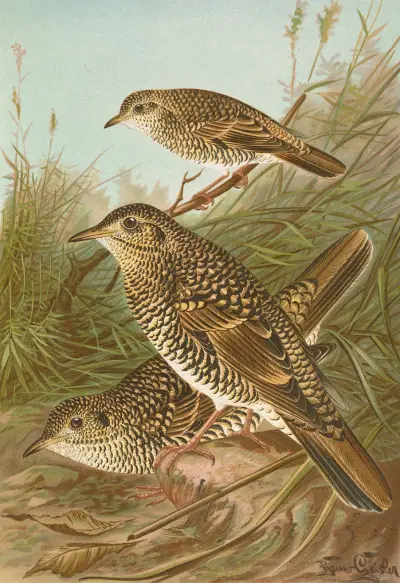 Geocichla varia, Geocichla dauma av Johann Friedrich Naumann