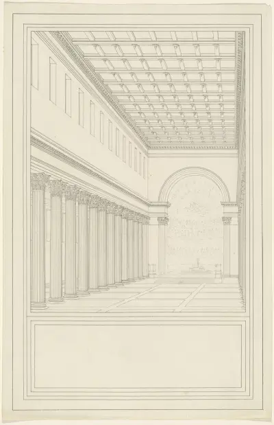 The Nave and Apse,without a Transept,of a Cathedral for Berlin av Karl Friedrich Schinkel