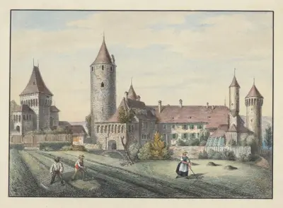Estavayer av Johann Friedrich Wagner