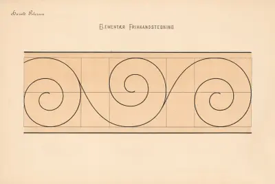 Elementär frihandsteckning pl. 12 av Harald Frithjof Petersen