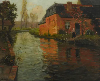 A view of the river La Varenne, Frits Thaulow